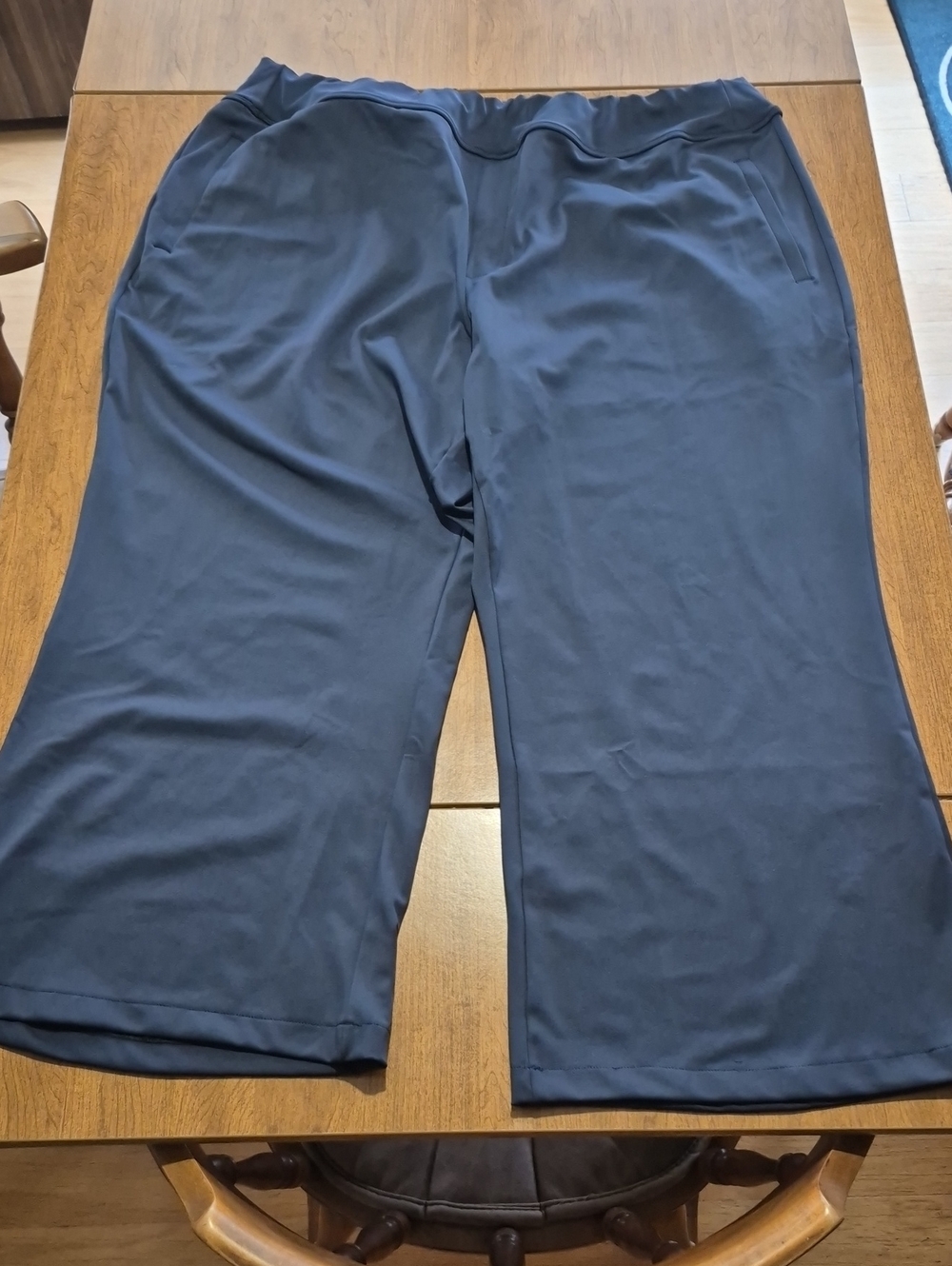 Womens Navy 3x Short Halara Pants With Zipper Pockets